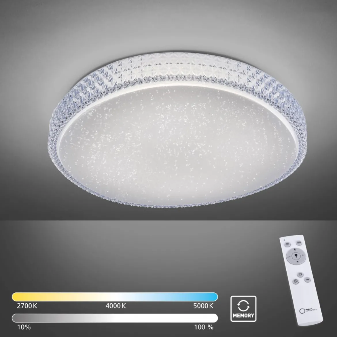 JUST LIGHT 14373-00 FRIDA LED Deckenleuchte 60cm transparent Sternenhimmeloptik
