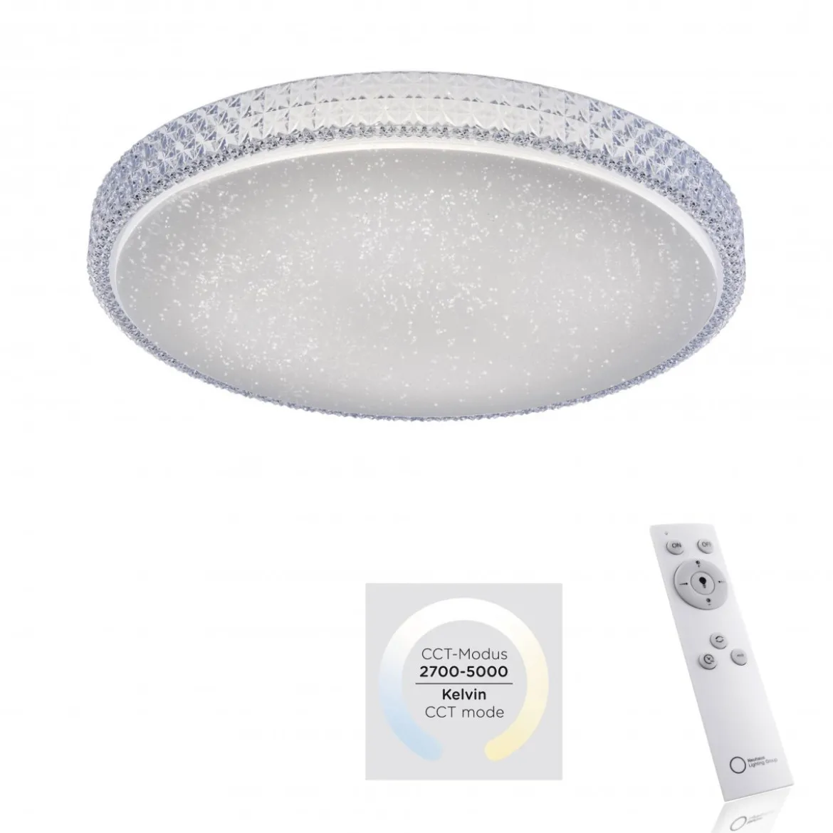 JUST LIGHT 14373-00 FRIDA LED Deckenleuchte 60cm transparent Sternenhimmeloptik