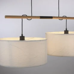 JUST LIGHT 14182-16 Green Sofie Pendelleuchte 2-flammig E27 Schwarz Papierschirm Weiß