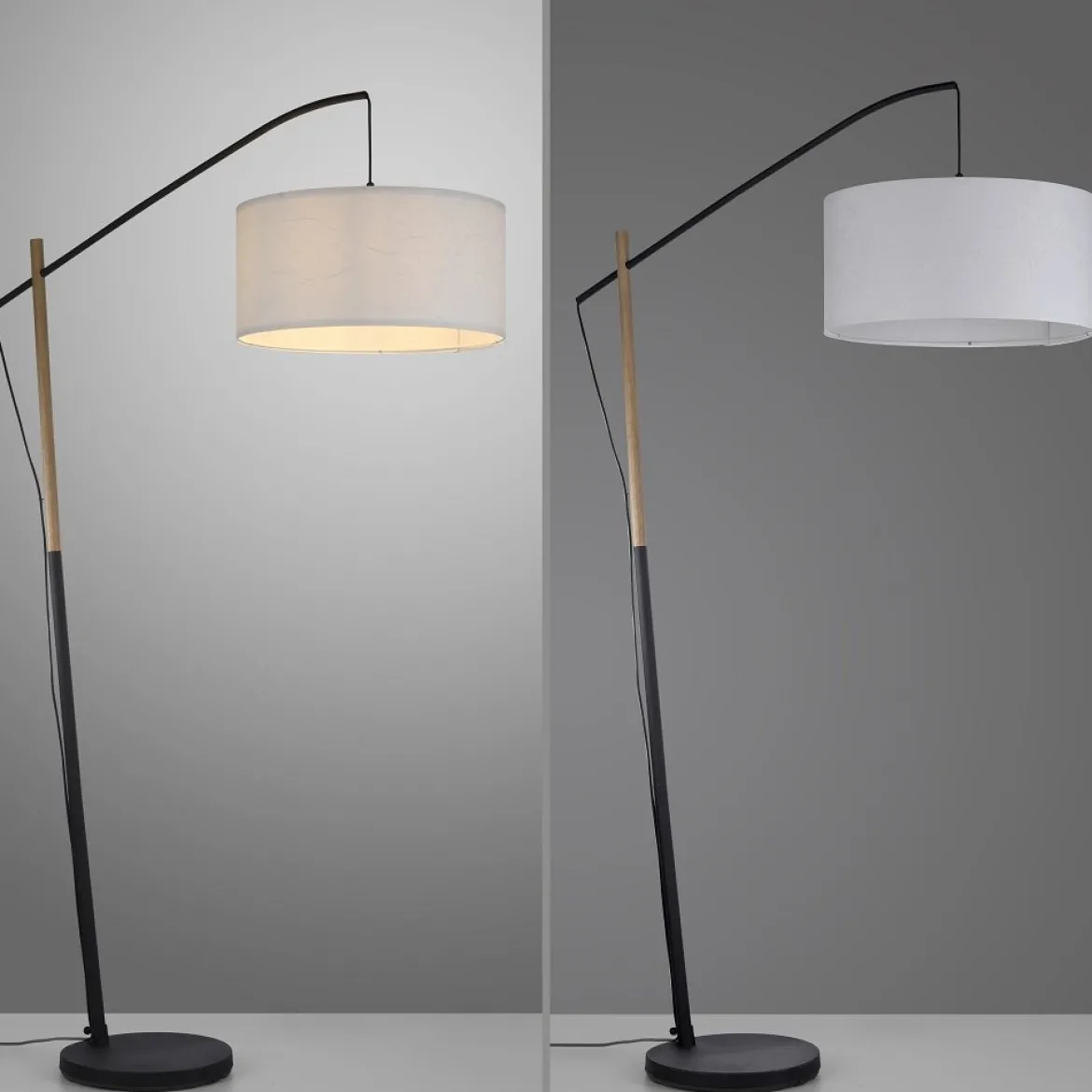 JUST LIGHT 14185-16 Green Sofie Stehleuchte 1-flammig E27 Schwarz Papierschirm Weiß