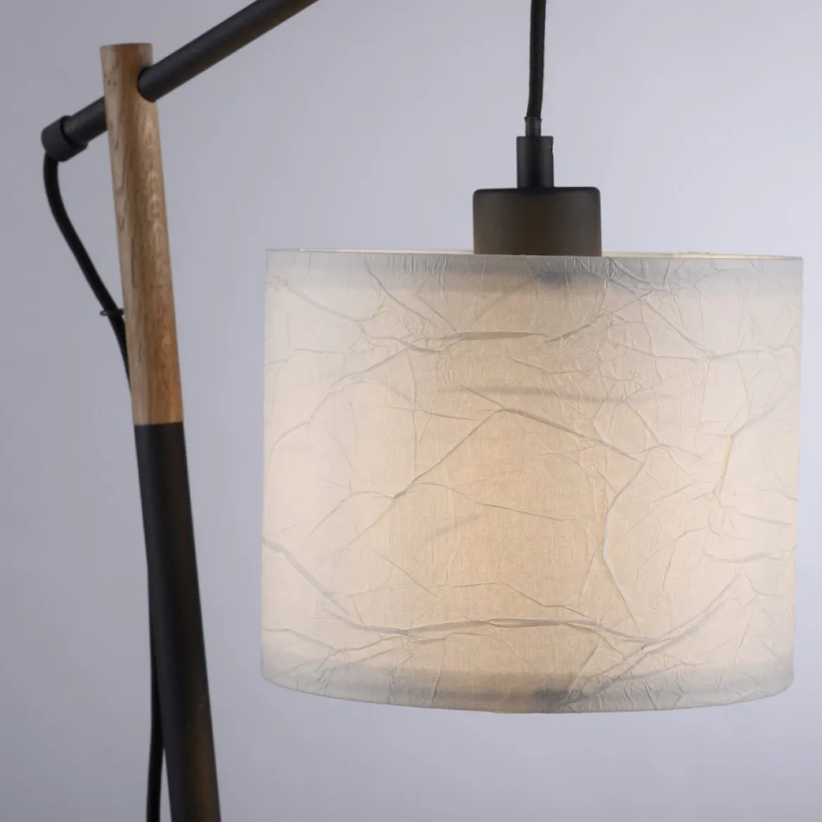JUST LIGHT 14184-16 Green Sofie Tischleuchte 1-flammig E27 Schwarz Papierschirm Weiß