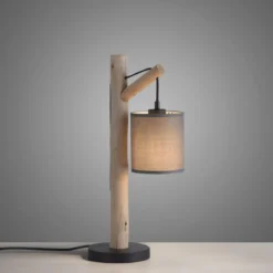 JUST LIGHT 15784-29 GREEN TRIBU Tischleuchte taupe Stoffschirm 1-flammig