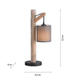 JUST LIGHT 15784-29 GREEN TRIBU Tischleuchte taupe Stoffschirm 1-flammig