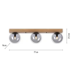 JUST LIGHT 11399-79 Green Widow LED Deckenleuchte 3 flammig Holz rauchfarben