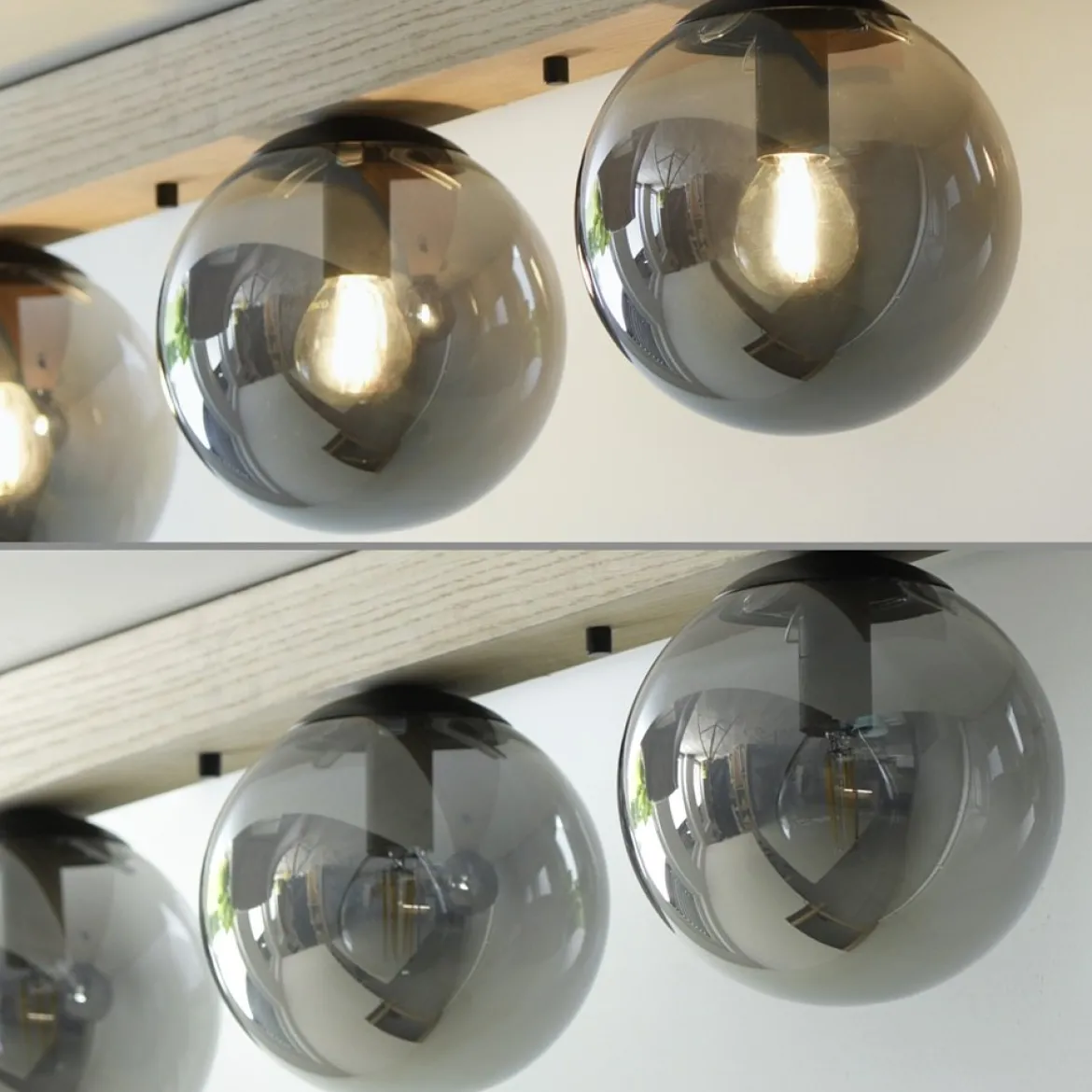 JUST LIGHT 11399-79 Green Widow LED Deckenleuchte 3 flammig Holz rauchfarben
