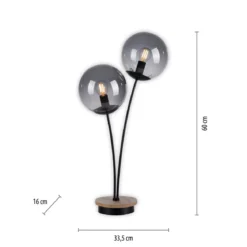 JUST LIGHT 11390-79 Green Widow LED Tischleuchte 2-flammig Holz rauchfarben