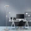 JUST LIGHT 11776-55 HELIA LED Stehleuchte eckig mit Lesearm 3000K dimmbar stahlarben