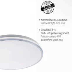JUST LIGHT 14844-17 ISABELL LED Deckenleuchte chrom 3000K 49cm IP44