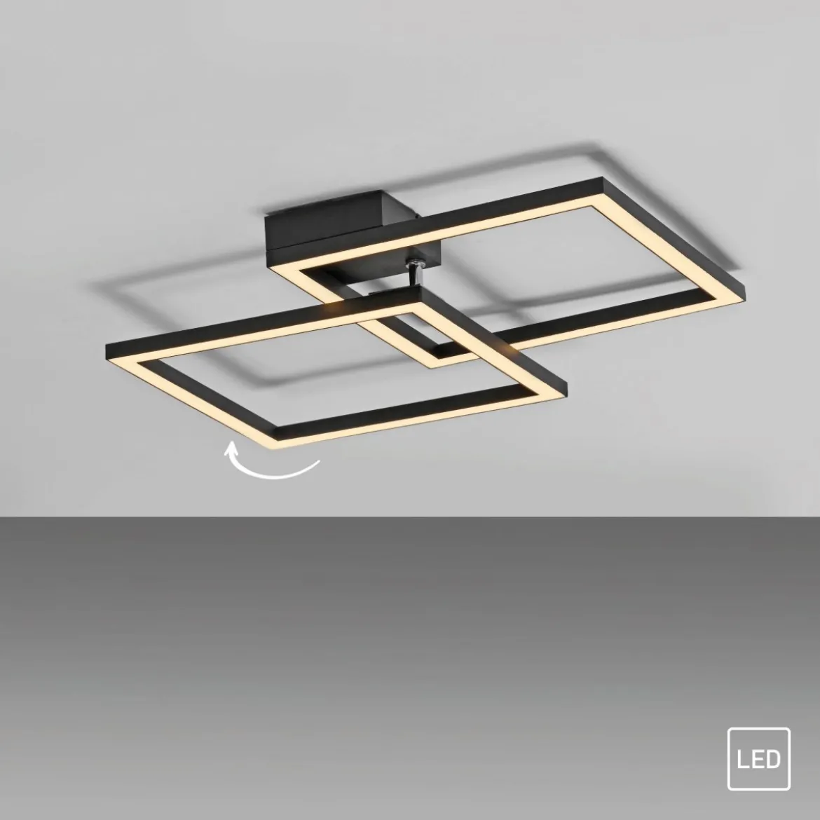 JUST LIGHT 14708-18 IVEN Deckenleuchte schwarz 3000K
