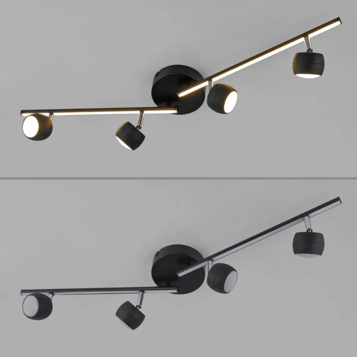 JUST LIGHT 11402-18 JARIK Deckenleuchte 4-flammig schwarz 3000K