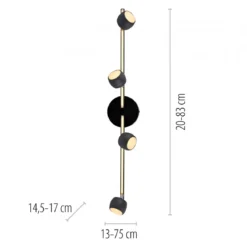 JUST LIGHT 11402-18 JARIK Deckenleuchte 4-flammig schwarz 3000K