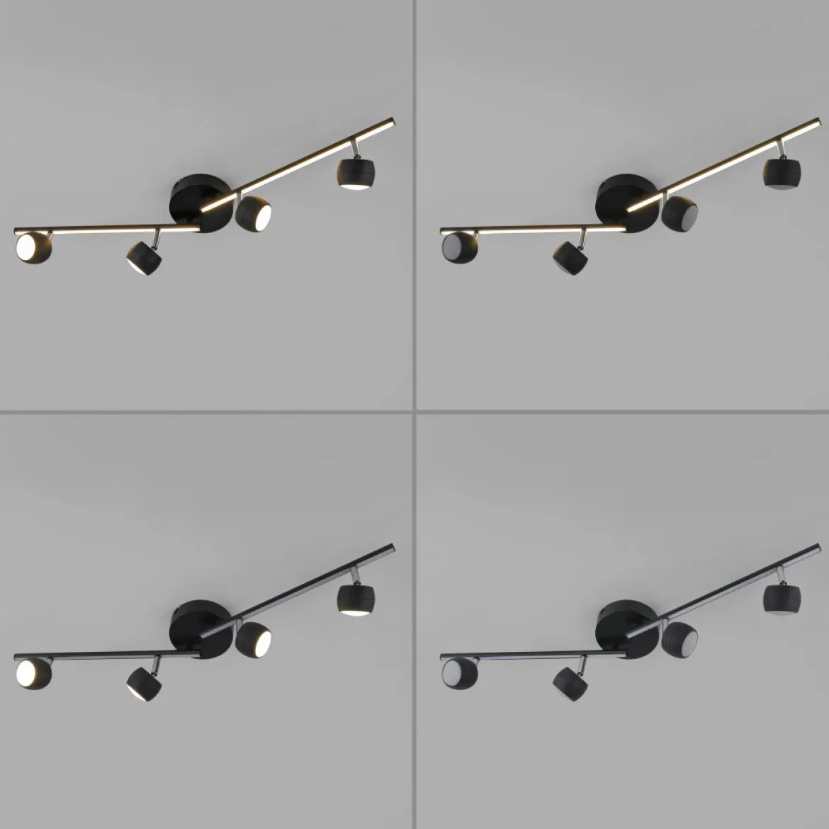 JUST LIGHT 11402-18 JARIK Deckenleuchte 4-flammig schwarz 3000K