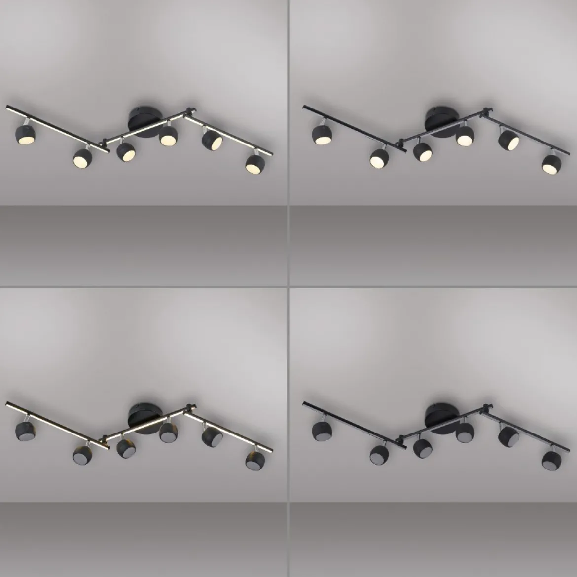 JUST LIGHT 11403-18 JARIK Deckenleuchte 6-flammig schwarz 3000K