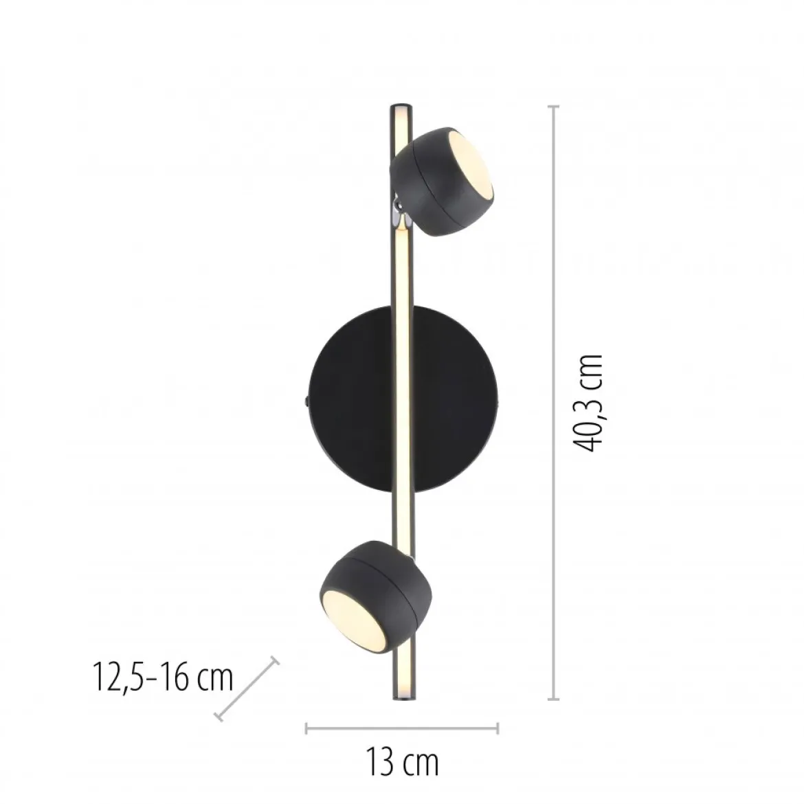 JUST LIGHT 11401-18 JARIK Deckenleuchte 2-flammig schwarz 3000K