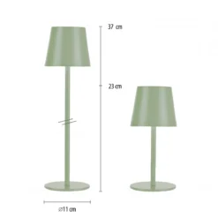Just Light 19250-43 LED Akku Tischleuchte EURIA grün IP54