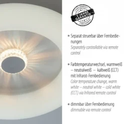 JUST LIGHT 14383-16 LED Deckenleuchte Vertigo Kristalleffekt 50cm CCT