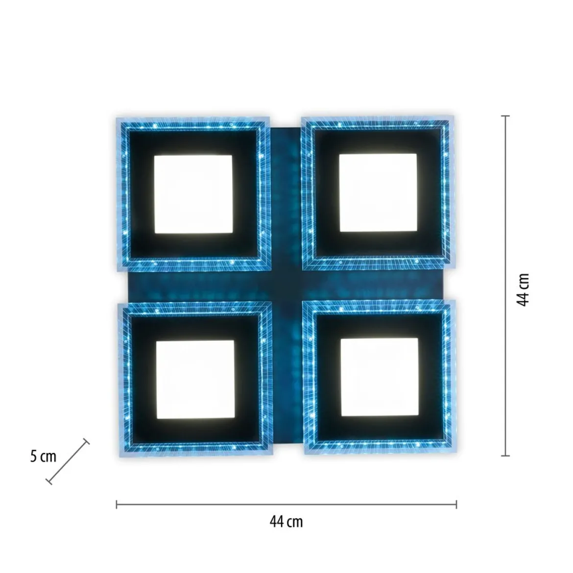 JUST LIGHT 14511-18 LED Deckenleuchte ACRI schwarz RGBW 44x44cm