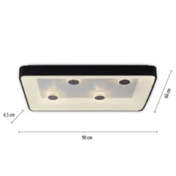 JUST LIGHT 14385-18 LED Deckenleuchte Vertigo Kristalleffekte rechteckig schwarz CCT