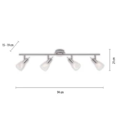 JUST LIGHT 11864-55 LED Deckenleuchte Julia 4-flammig 3000K GU10 Stahl