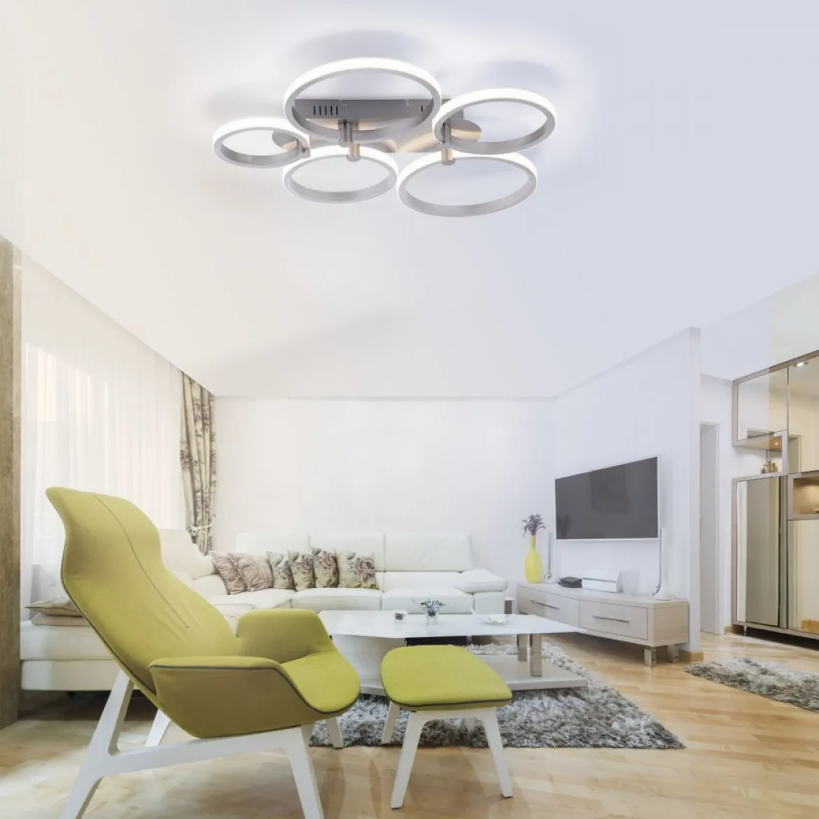 JUST LIGHT 12112-55 LED Deckenleuchte JOHANNA 5-flammig Stahl 3000K