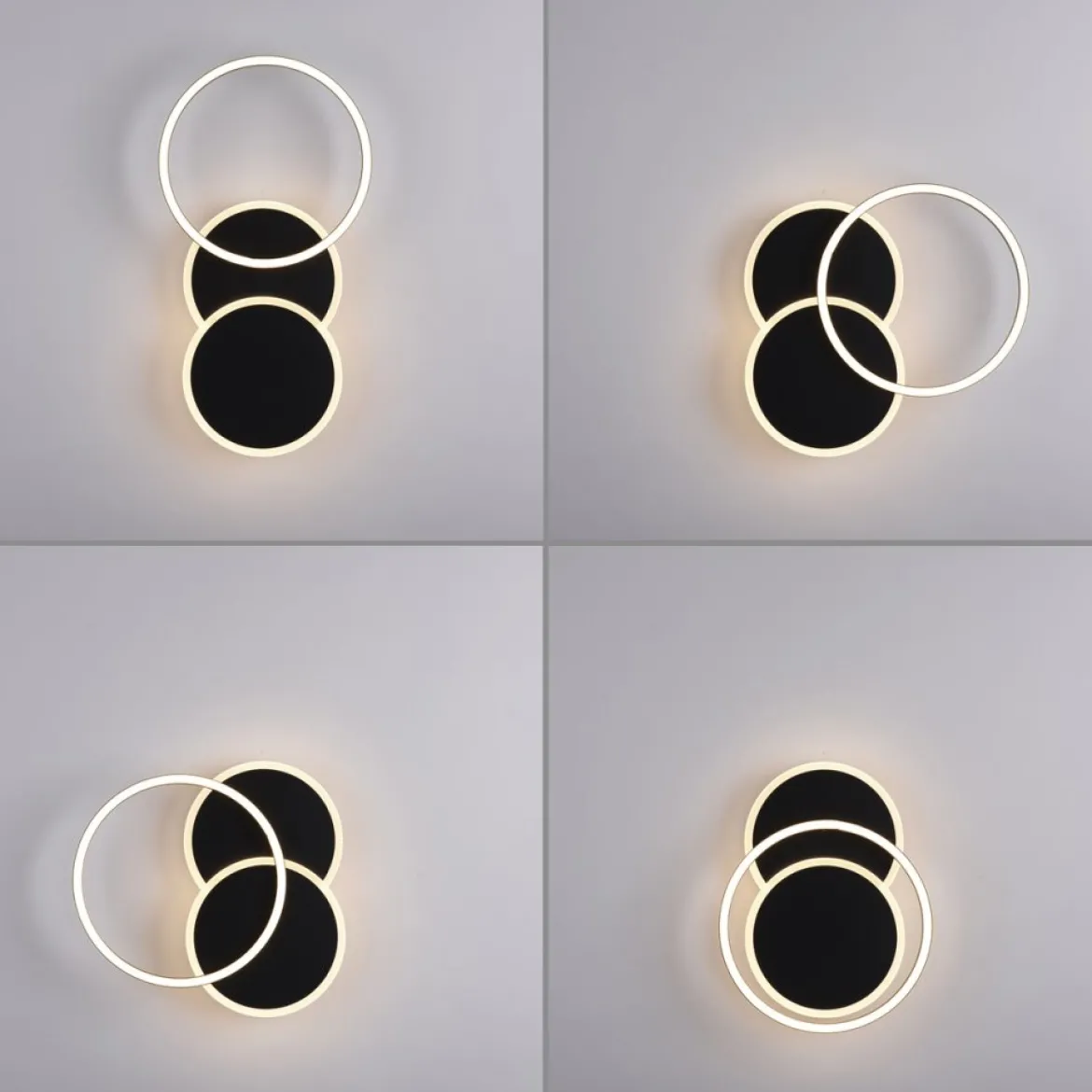 JUST LIGHT 14116-18 LED Deckenleuchte SEVENT rund schwarz schwenkbar