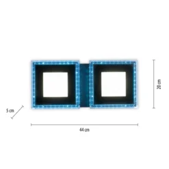 JUST LIGHT 14512-18 LED Deckenleuchte ACRI schwarz RGBW 44x20cm