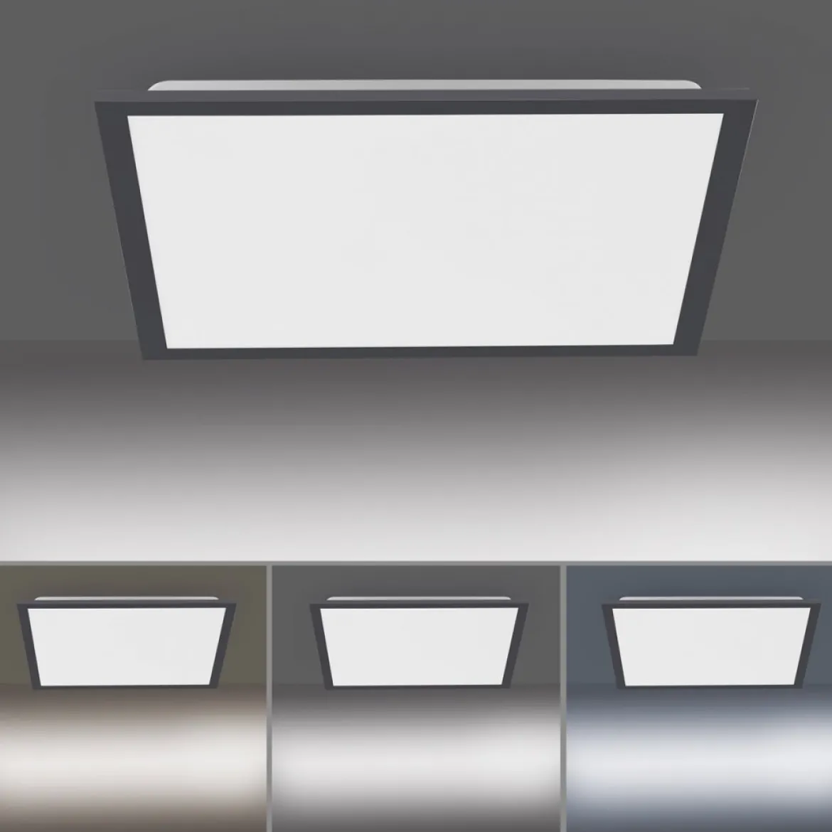 JUST LIGHT 14755-18 LED Deckenleuchte Panel FLAT schwarz quadratisch 445x445mm CCT