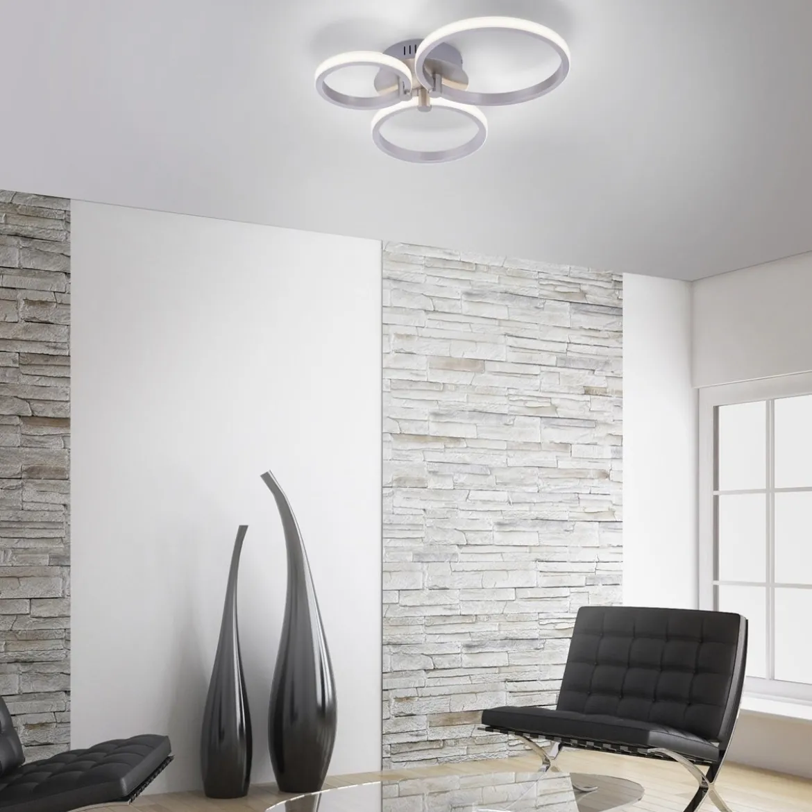 JUST LIGHT 12110-55 LED Deckenleuchte JOHANNA 3-flammig Stahl 3000K