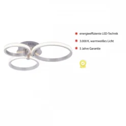 JUST LIGHT 12110-55 LED Deckenleuchte JOHANNA 3-flammig Stahl 3000K