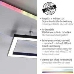 JUST LIGHT 11326-95 LED Deckenleuchte aluminium CCT Rainbow RGB