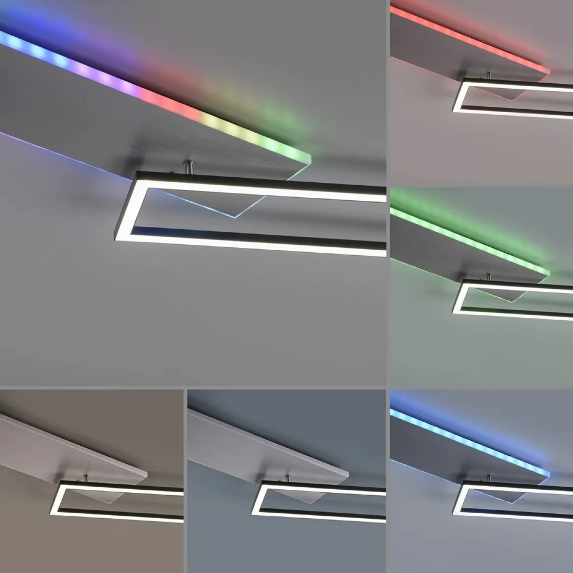 JUST LIGHT 11326-95 LED Deckenleuchte aluminium CCT Rainbow RGB