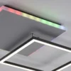 JUST LIGHT 11327-95 LED Deckenleuchte quadratisch aluminium CCT  Rainbow RGB