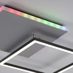JUST LIGHT 11327-95 LED Deckenleuchte quadratisch aluminium CCT Rainbow RGB