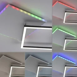 JUST LIGHT 11327-95 LED Deckenleuchte quadratisch aluminium CCT  Rainbow RGB