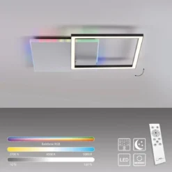 JUST LIGHT 11327-95 LED Deckenleuchte quadratisch aluminium CCT  Rainbow RGB