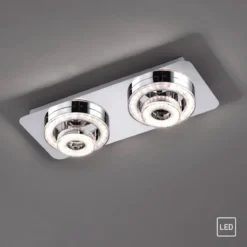 JUST LIGHT 14521-17 LED Deckenleuchte TIM 2-flammig 3000K chrom