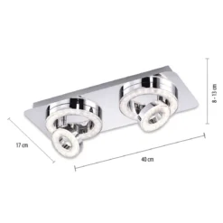 JUST LIGHT 14521-17 LED Deckenleuchte TIM 2-flammig 3000K chrom