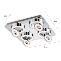 JUST LIGHT 14522-17 LED Deckenleuchte TIM 4-flammig chrom 3000K