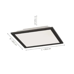 JUST LIGHT 14754-18 LED Deckenleuchte Panel FLAT schwarz quadratisch 295x295mm CCT