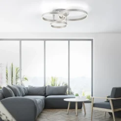 JUST LIGHT 15157-55 LED Deckenleuchte LILUTTI 3-flammig stahlfarben 3000K