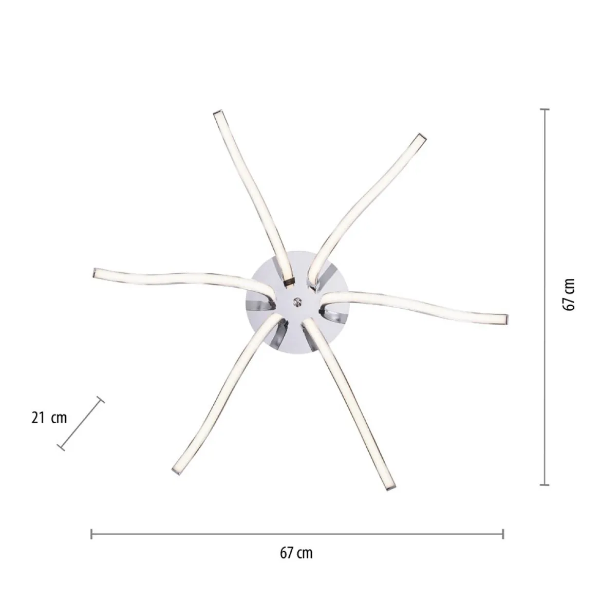 JUST LIGHT 15342-17 LED Deckenleuchte VALERIE 6-flammig chrom 3000K
