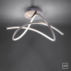 JUST LIGHT 15441-55 LED Deckenleuchte VIOLETTA silbergrau geschwungen