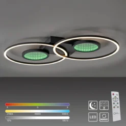 JUST LIGHT 15160-18 LED Deckenleuchte Tunel schwarz Effekte RGB Rainbow CCT