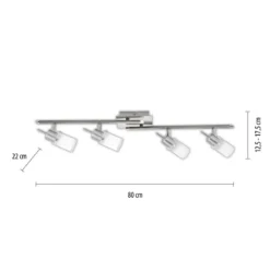 JUST LIGHT 11934-55 LED MAX Deckenleuchte 4-flammig 3000K GU10 Stahl