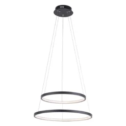 JUST LIGHT 11525-13 LED Pendelleuchte Circle 2 Ringe 50cm 3000K SimplyDim Anthrazit