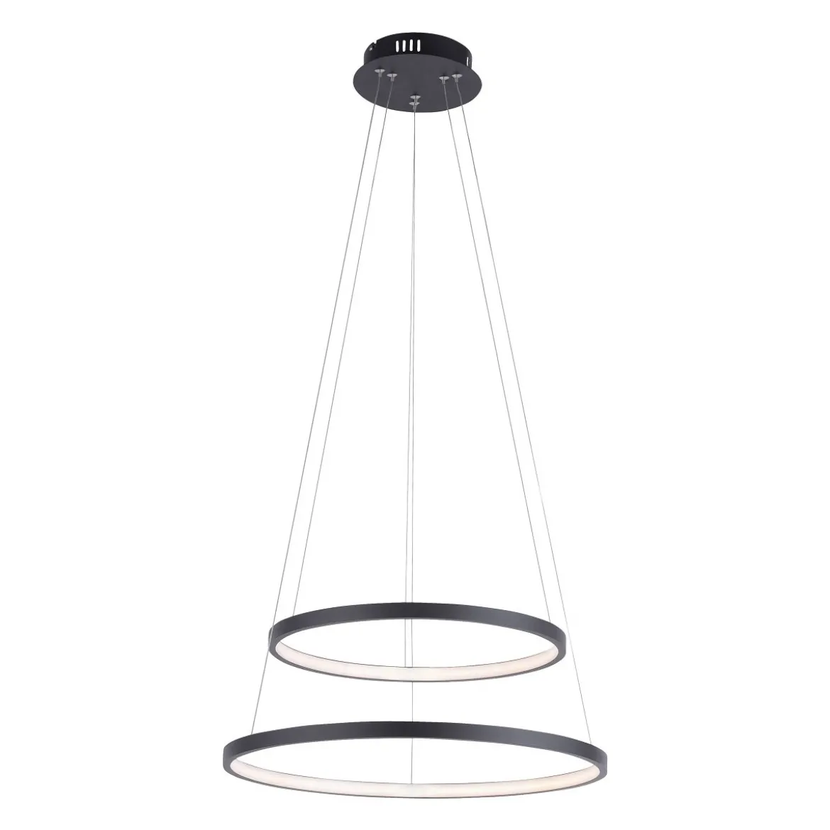 JUST LIGHT 11525-13 LED Pendelleuchte Circle 2 Ringe 50cm 3000K SimplyDim Anthrazit