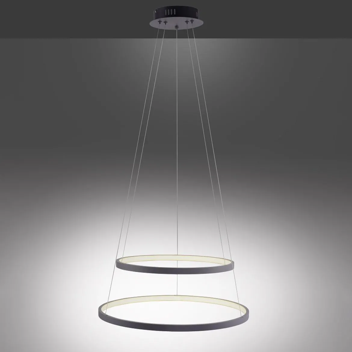 JUST LIGHT 11525-13 LED Pendelleuchte Circle 2 Ringe 50cm 3000K SimplyDim Anthrazit
