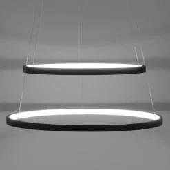 JUST LIGHT 11525-13 LED Pendelleuchte Circle 2 Ringe 50cm 3000K SimplyDim Anthrazit