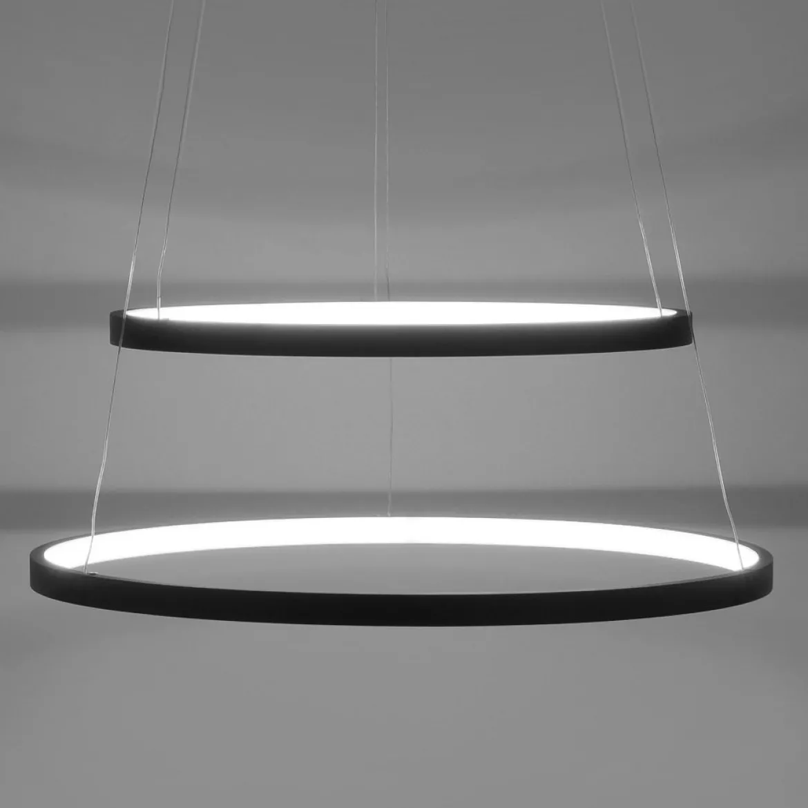 JUST LIGHT 11525-13 LED Pendelleuchte Circle 2 Ringe 50cm 3000K SimplyDim Anthrazit
