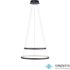 JUST LIGHT 11525-13 LED Pendelleuchte Circle 2 Ringe 50cm 3000K SimplyDim Anthrazit